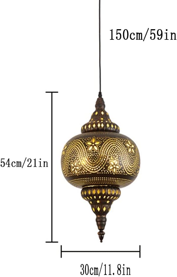 PTLYE PTLYE Moderne Marokkaanse vintage hanglamp Turkse lamp gravure industriële poreuze Arabische kroonluchter hanglamp plafondlamp voor naaien photo 2