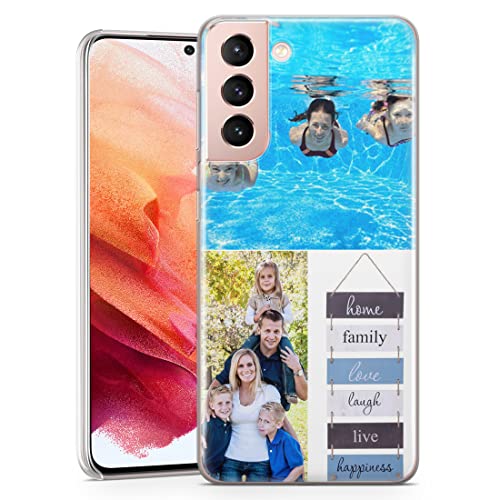 TULLUN Personalized Photo Image Custom Hard Plastic Phone Case for Samsung Galaxy - Your Own Design Collage of Three Photos - for Samsung Galaxy S5