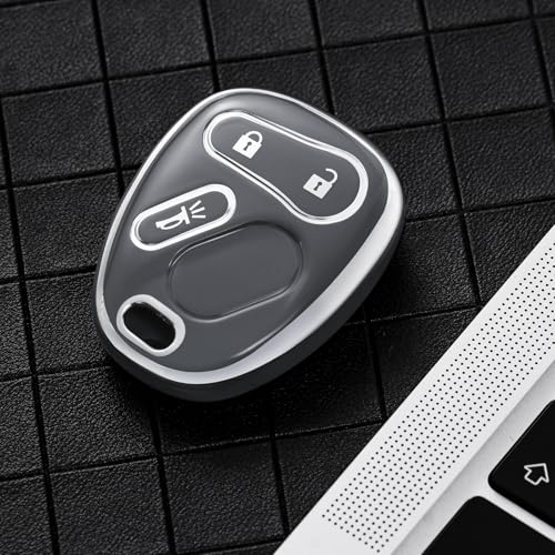 ELOHEI Key Fob Cover for Chevy, Premium Soft Key Fob Case Compatible with 2000-2007 Chevrolet Silverado Avalanche Equinox Suburban S10 Tahoe Trailblazer GMC Envoy Sierra Yukon Buick Rainier(Gray) - Image 6