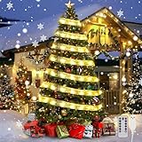 Dailyart 78Ft Christmas Tree Decorations 200 LED Christmas Tree Ribbon with USB & Battery Operated Remote Timer, 8 Lighting Modes Christmas Fairy String Lights for Indoor Xmas Tree Decor (Warm White)