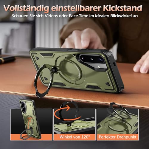 Image of for Samsung Galaxy A17 Case Magnetic with Stand, with Mag-Safe, with Screen Protector, Wireless Charging, Shockproof for Samsung A17 5G Phone Case, Ring Holder Phone Cover, for Samsung A17