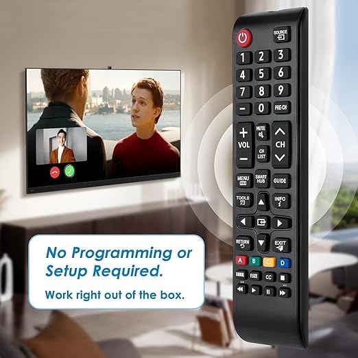 Image of Original Remote Control Compatible with Samsung tv Remote Control Universal Suitable for LCD LED OLED QLED UHD HD Plasma 3D Smart Hub Television with Hotkeys