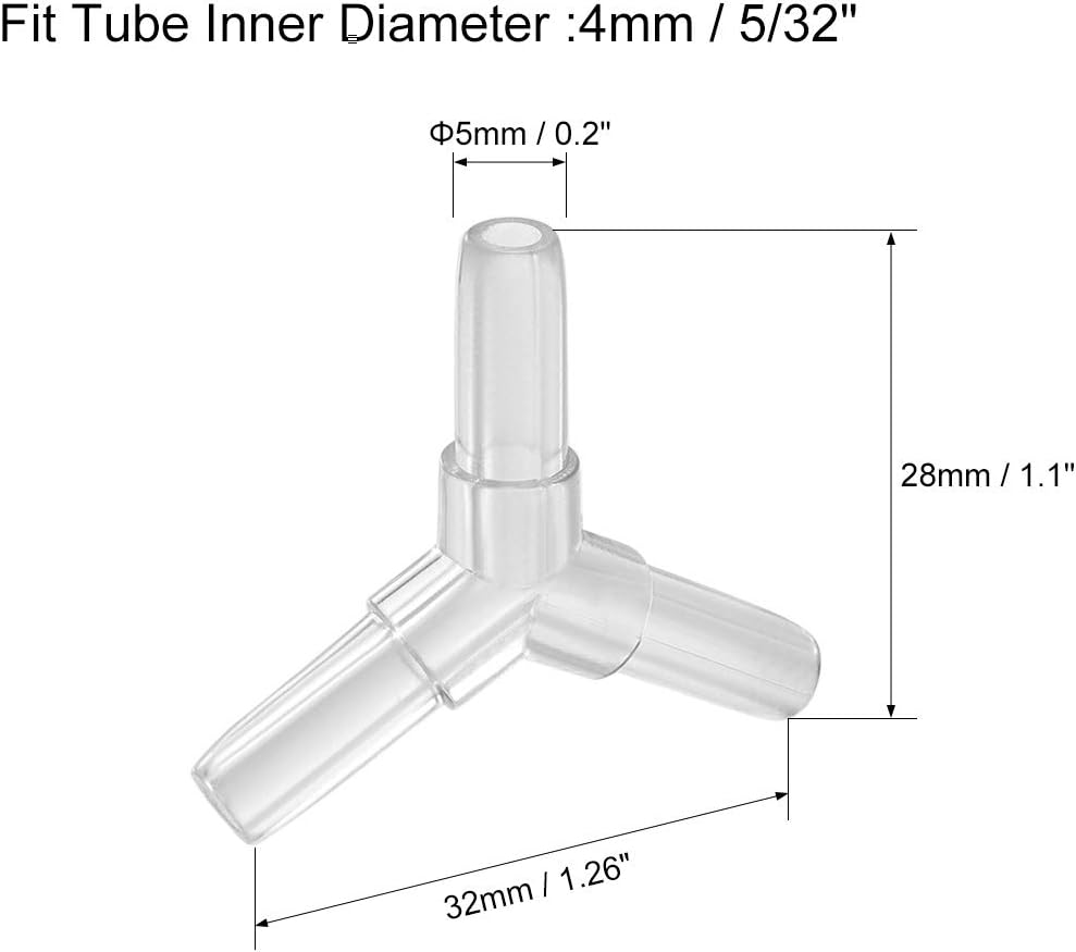 sourcing map Aquarium Air Valve Connector Plastic Inline Tubing Y-Shaped Valves for 4mm Fish Tank Pond Air Line 10pcs - Image 3