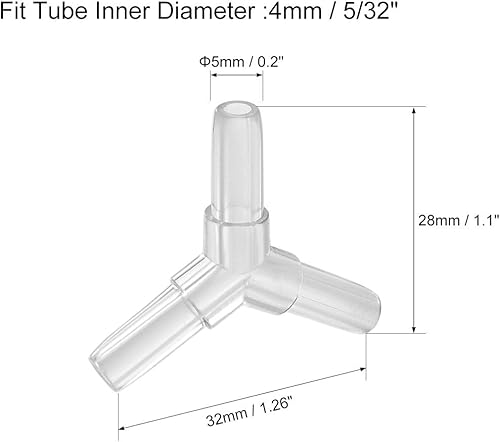 Miniatura 2 de uxcell Conector de válvula de aire de acuario Tubería en línea de plástico Válvulas en forma de Y para tanque de peces de 0.157 in Línea de aire de