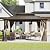 Domi 10'x12' Hardtop Gazebo, Outdoor Metal Gazebo with Galvanized Steel Double Roof, Curtains & Netting, Permanent Pavilion for Patio, Backyard, Party, Outdoor Dining, Brown