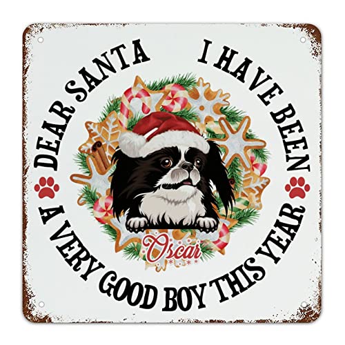 Panneau métal Noël Chihuahua déco cuisine et salon chaleureux