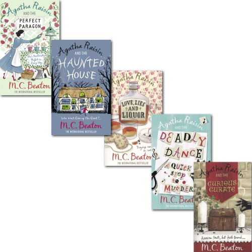 M.C. Beaton Agatha Raisin Collection 5 Books Set, (Haunted House, Curious Curate, Deadly Dance, Perfect Paragon and Love, Lies and Liquor)