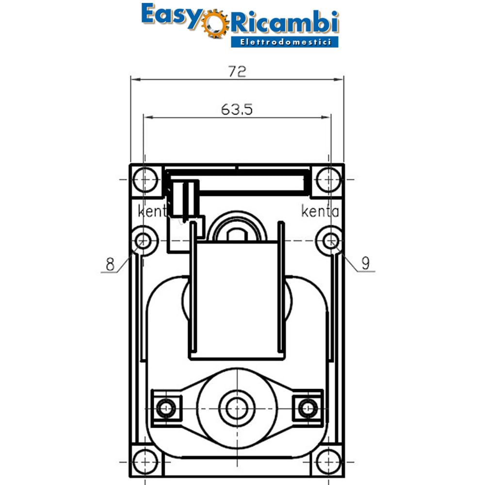 Easyricambi - Motoriduttore Stufa a Pellet Modello Kenta K9175160, Ricambio Motore per Carico Pellet Velocità 2,5 RPM, Albero Diametro 8,5mm, Pacco Lamellare 30mm, rotazione oraria, Alimentazione 220V