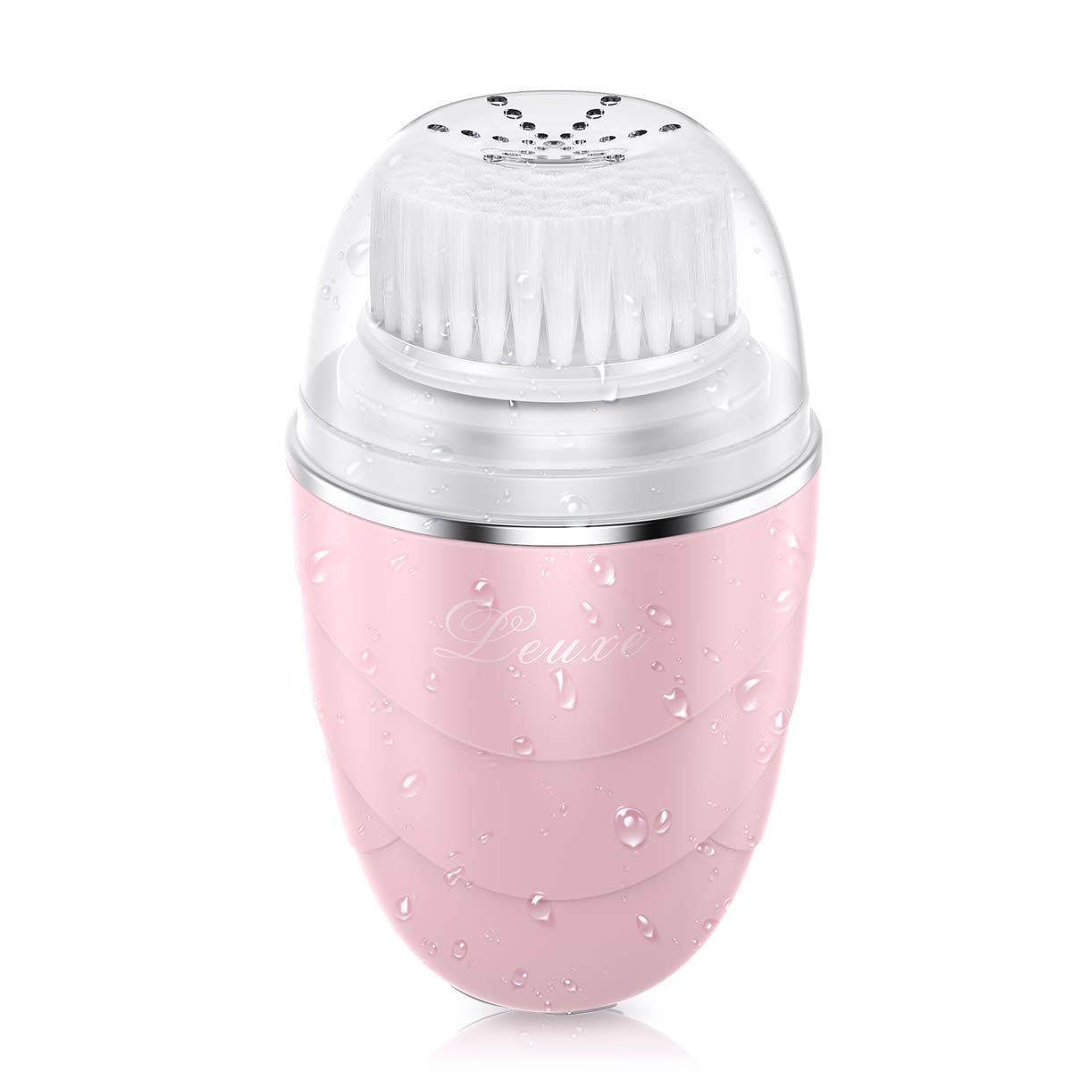 Facial Cleansing Brush, Leuxe Waterproof Face Brush Rechargeable Facial Brush with 3 Brush Heads for Face Exfoliating Deep Cleansing Make-up Removing