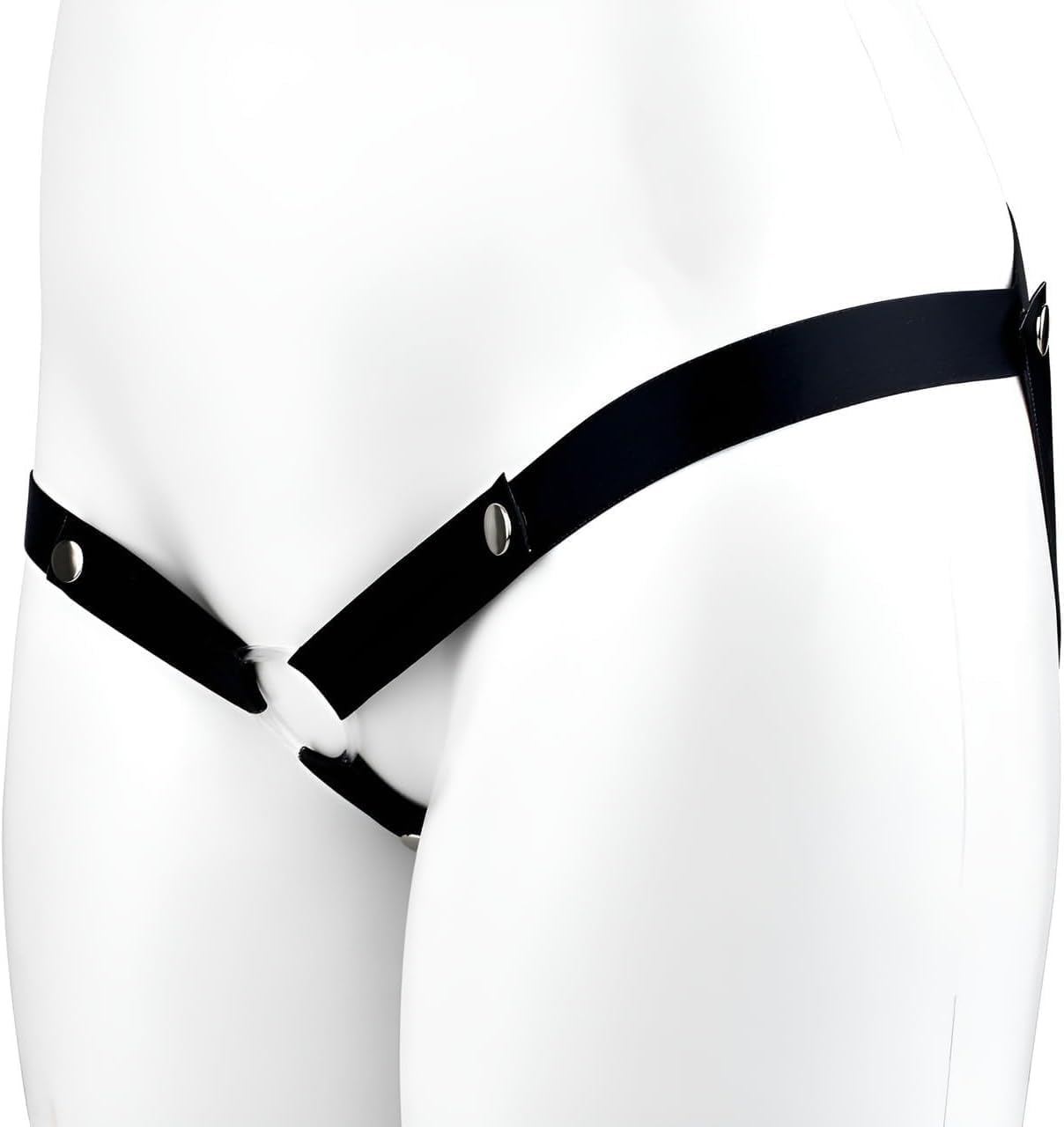 Cock Cage Sex Toys Chastity Lock Chastity Device 3-Way Elastic Belt Men's Chastity Belt Anti-Fall Penis Cage Belt Adjustable Belt with Penis Ring(White)