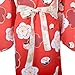 Women's Red Kimono Costume Love Live Cosplay Yukata Deluxe Sakura Flower Japanese Traditional Kimono Dress Bath Gown (One size, Red)