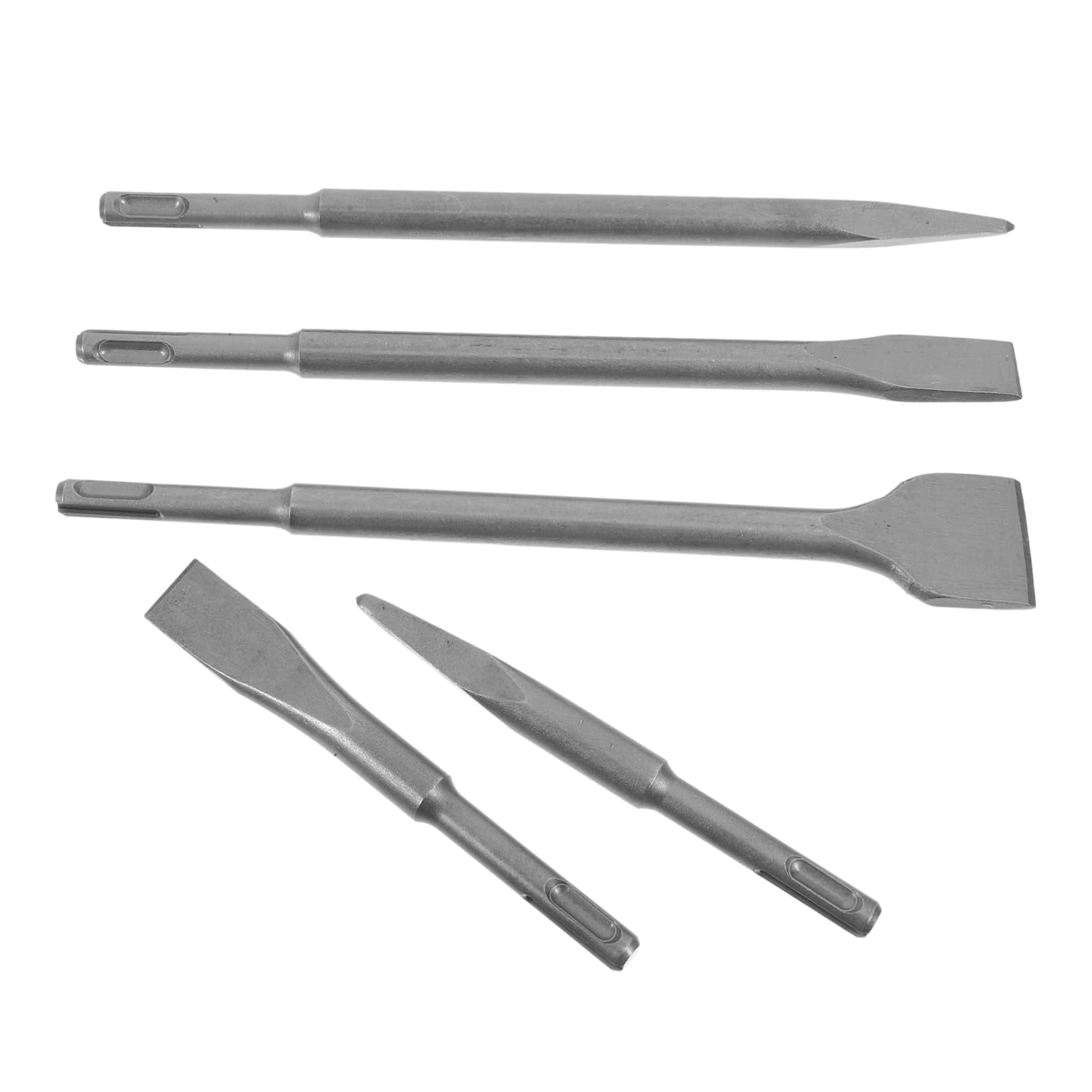 Amosfun Set di 5 Scalpelli Punta Piatta e Tonda per Calcestruzzo, Acciaio e Plastica Custodia per Pareti in Cemento