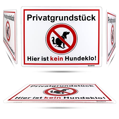 Goodvia Privatgrundstück Kein Hundeklo Schild 32 x 24 cm Hartschaumplatte Mit H-Halterung, XL Verbotsschild Hier Keine Hundetoilette Mit UV Schutz