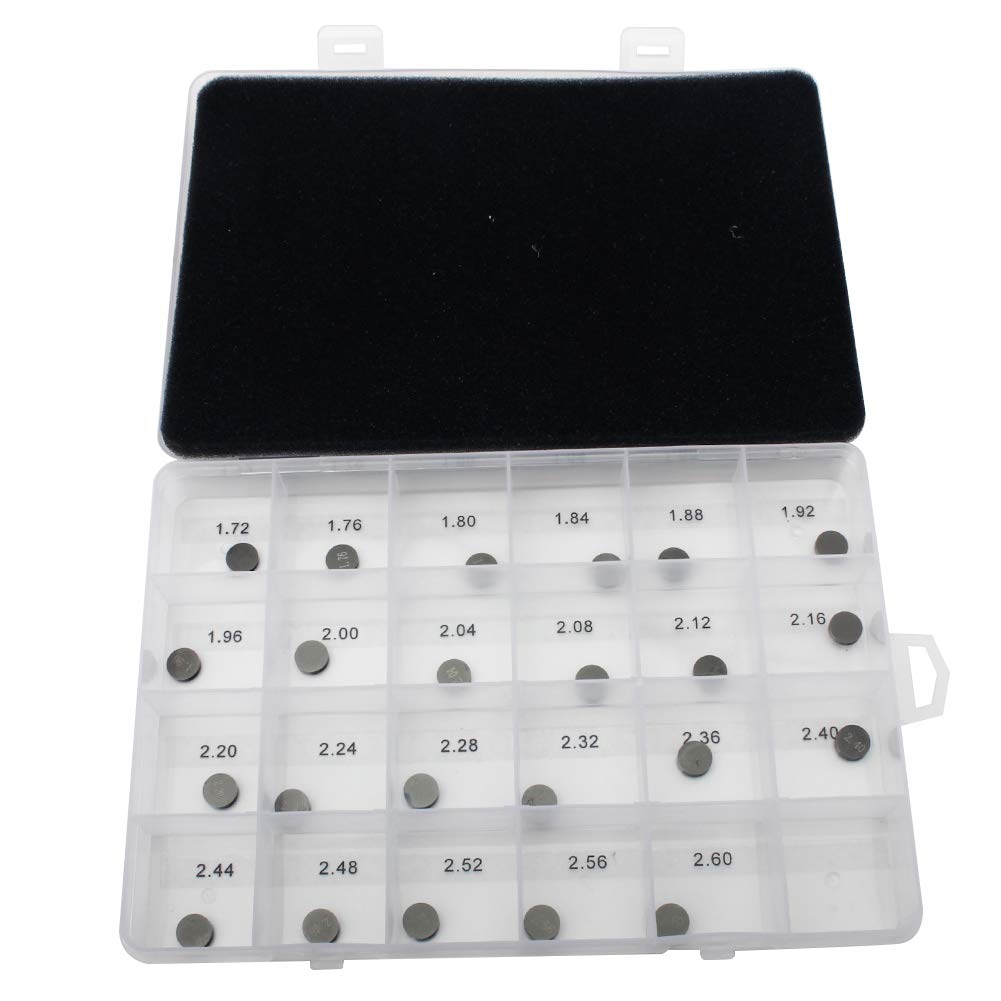 Tarazon - 69 piezas 8,9 mm Valve Shim ajuste de válvula, 1,72 mm - 2,60 mm, 32 cuchillas, calibre Feeler para SX-F XC-F SXS 250 350 450 SX 450 505 SMR450 XC450