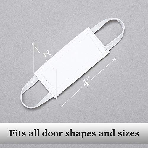 Image of Quiet Door Closer for Baby - Nursery Door Silencers Latch Cover Strong Elastic Straps Door Covers for Universal Fits, Standard Size, Pure White, Set of 3