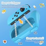FASTSNAIL Grips Compatible with Nintendo Switch JoyCon&Switch OLED Model, Wear-resistant Handle Kit Gamepad Replacement for Nintendo Switch Joy Cons &Switch OLED Model for Controller(Red&Blue) - Image 6