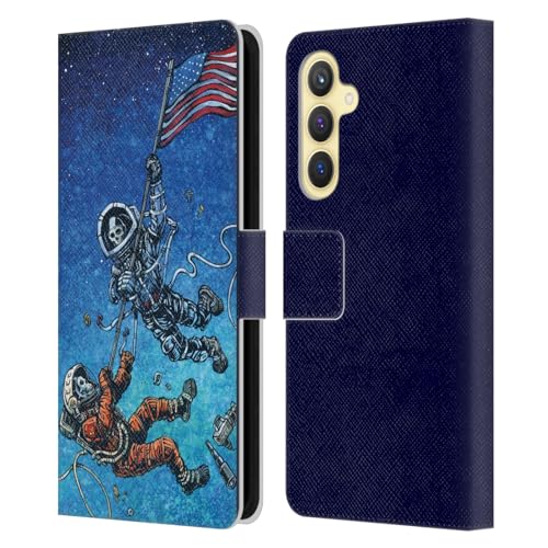 Carcasa de cuero tipo libro para Samsung Galaxy S23 FE 5G funda protectora de astronautas David Lozeau