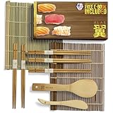 Alas Sushi Making Kit, Beginner Sushi Roller, Sushi Mat, Sushi Maker, Bamboo Mat, Sushi Kit, Small, Salmon