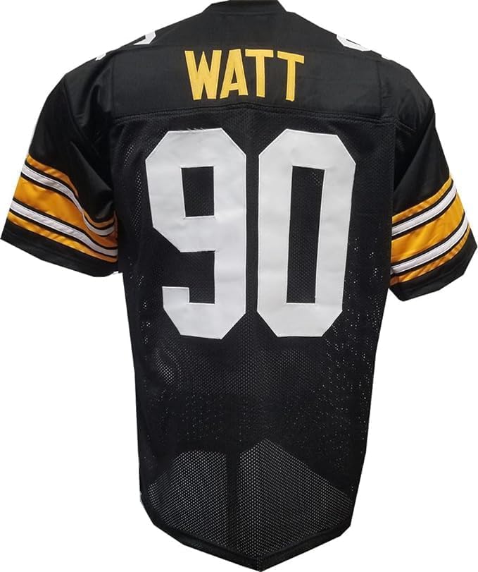 TJ Watt Custom Stitched Football Black Jersey Mens Size Adult X-Large