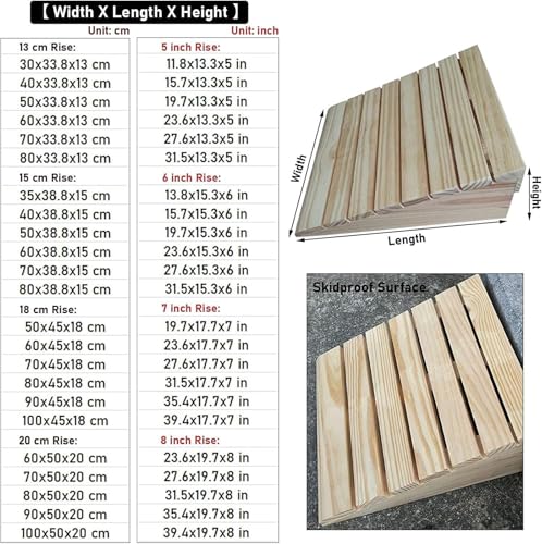 Rampa de umbral para sillas de ruedas y scooters de movilidad, rampa de madera para un fácil acceso en la puerta delantera
