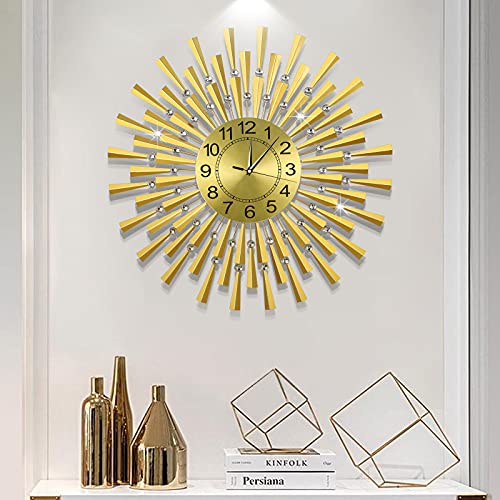 JUGV Large Wall Clock Decorative Wall Clocks 3D Non-Ticking Silent Quartz Clocks with Arabic Numerals for Living Room Home Kitchen Decor