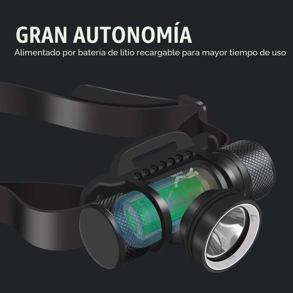 WINDFIRE 5000 lúmenes luz subacuática, luz frontal subacuática, 5 modos linterna frontal subacuática, IPX8 impermeable sumergible 60 metros de seguridad cabeza de buceo con carga