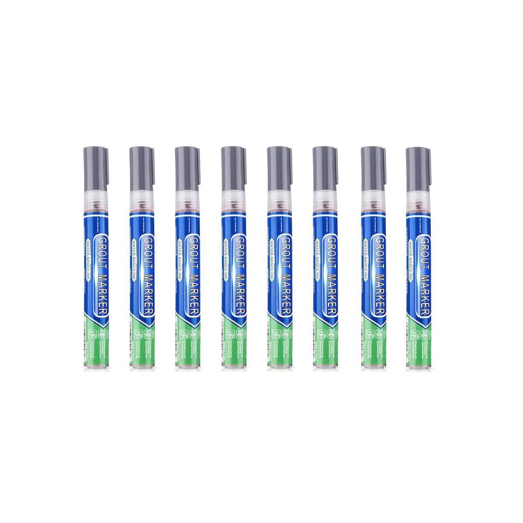 8X Waterproof Tile Refill Pen Grout Mending Pencil Filling Agents Wall Floor Bathroom Paint Cleaning Tool Marker Grey