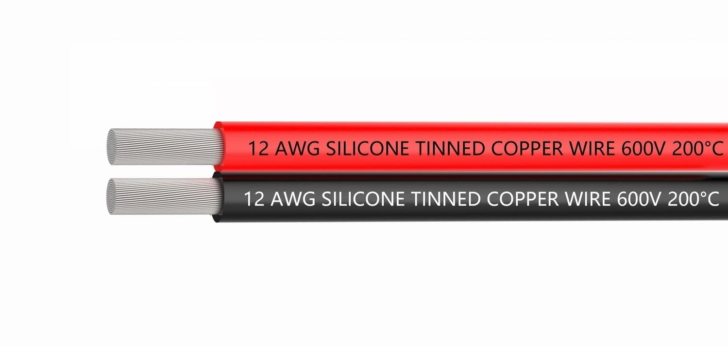 TUOFENG 12 AWG Wire Silicone Electrical Wire 30 Feet [15 ft Black and 15 ft Red] 2 Conductor Parallel Wire Soft and Flexible Tinned Copper Wire - Insulated Stranded Wire