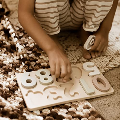 Image of Ali+Oli Baby Soft Silicone Number Puzzle Toys for Toddlers (11 Piece Set) - Montessori Learning Puzzle - Silicone Number Shape Sorter Toy