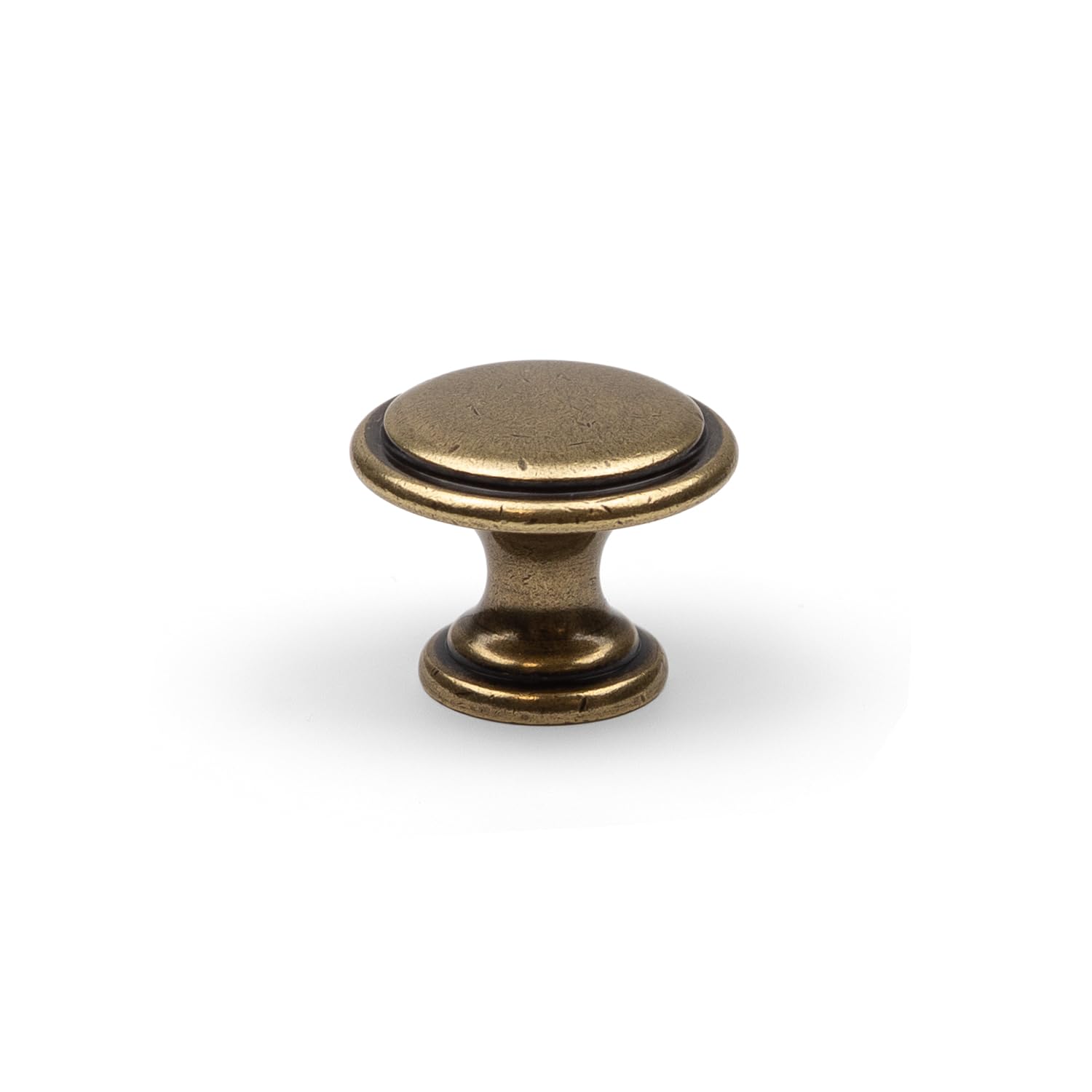 Handle & Home 30mm Antique Brass Cupboard Knob Rustic Cabinet Pull