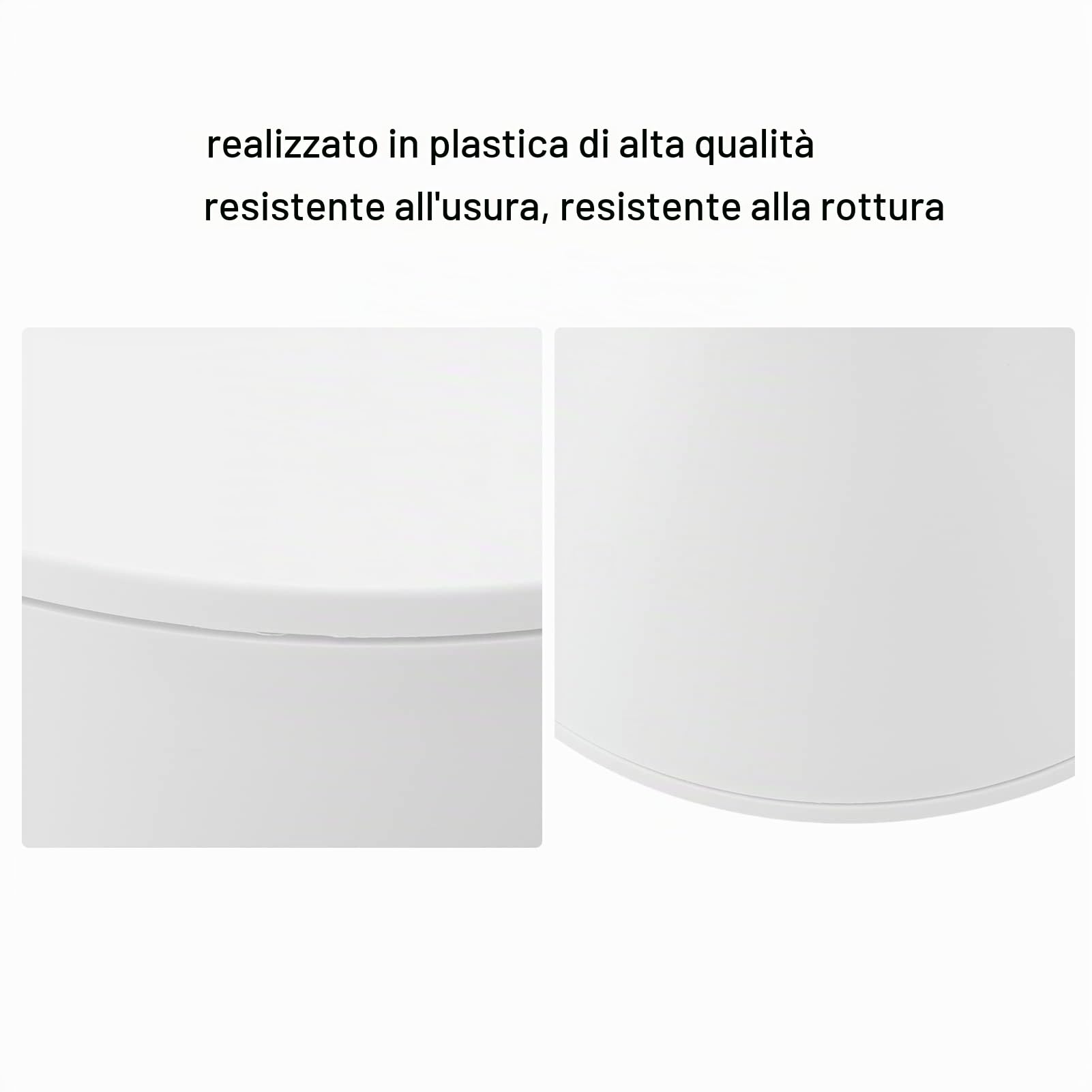 Sgabello Rotondo in Plastica Clessidra, Stile Nordico per Casa e Bagno (Blanc)