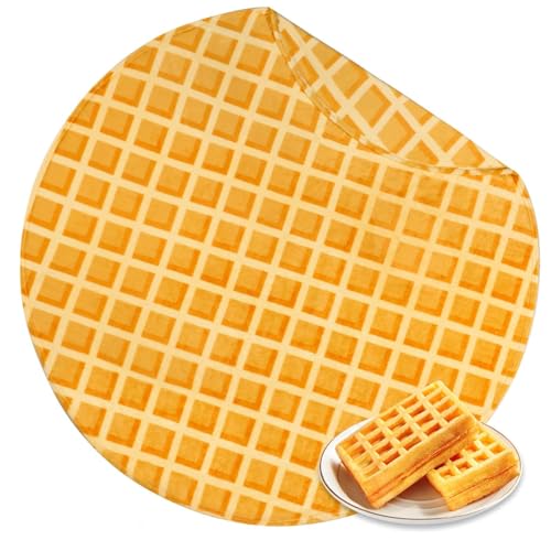 Image of Bnuitland 90 Inches Waffle Funny Blanket, 300 GSM Double Sided Giant Funny Novelty Realistic Food Blanket with Pouch for Adults and Kids, Super Soft Flannel Throw