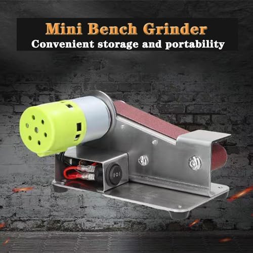 3-In-1 Mini Belt Sander & Bench Belt Grinder - Compact Electric Grinder for Wood, Jewelry, Metal, DIY Crafts | Adjustable Speed Polishing Sanding Machine with Low Noise - Image 5