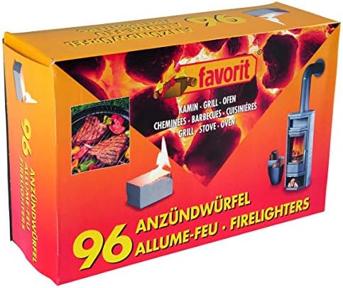 Favorit - Lot de 96 cubes d'allumage blancs - Pour cheminée, barb...