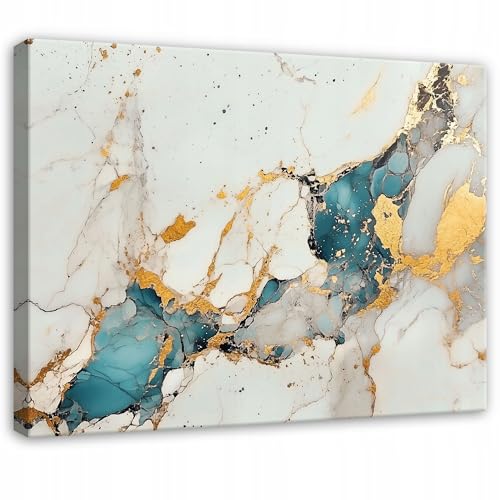 WallArena - Impression sur toile - Marbre - 100x70 cm - Tableau decoration murale - Tableau mural XXL grand format pour salon, chambre à coucher - Impression...
