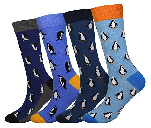 Cansok Men's 4 Packs Animal Penguin Socks Gift Fun...