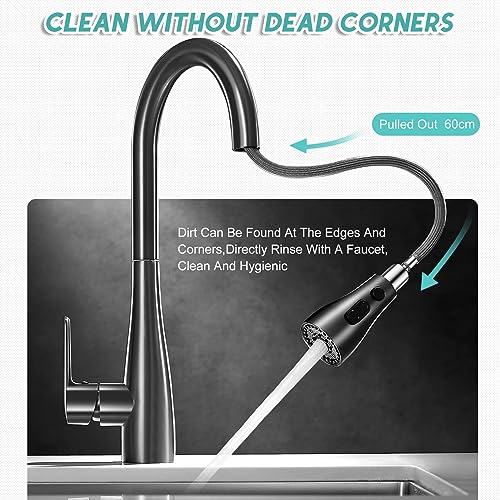 Robinet d'évier monotrou à poignée unique avec conduites d'eau