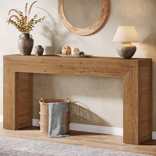 Console étroite 160 cm bois style rustique Tribesigns