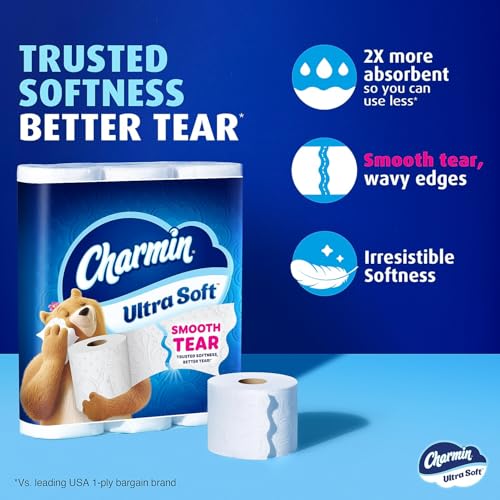 Image of Charmin Ultra Soft Toilet Paper 6 Mega XL Rolls, 336 Sheets Per Roll (Packaging May Vary)