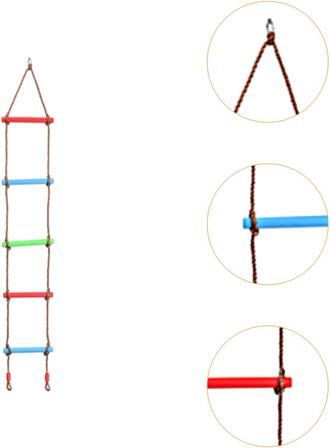 Climbing Rope Ladder Fun Obstacle Course Accessories Indoor Play Set for Kids Tree House Boys and Girls Outdoor