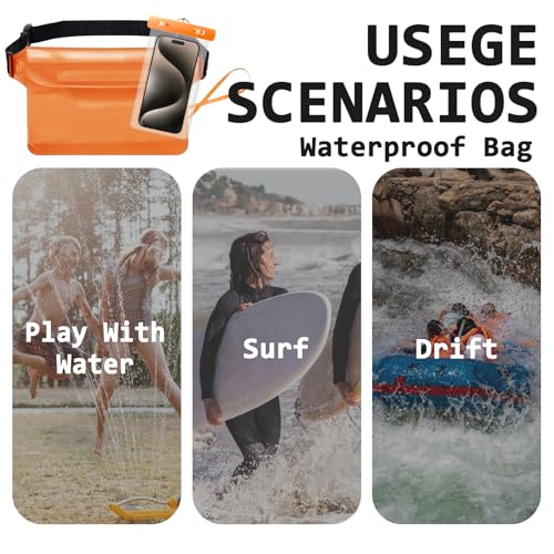 G GENLEAS Lightweight Outdoor 8 Piece Set, 2 Basic Backpacks 2 Drawstring Bags 2 Waterproof Waist Packs 2 Waterproof Phone Pouches for Adult Travel Camping Outdoor Cycling4