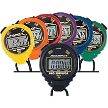 ACCUSPLIT A601X Pro Survivor Rainbow Plus One Stopwatches6 Pack, Black