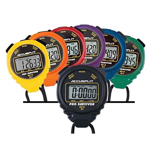 ACCUSPLIT A601X Pro Survivor Rainbow Plus One Stopwatches, Assorted colors, Pack of 7
