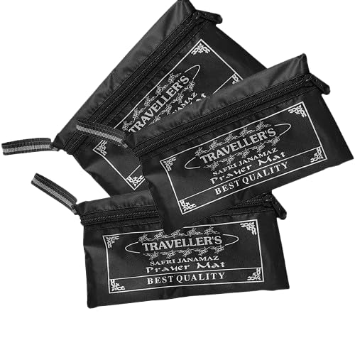 Travel Prayer Mat Safri Janamaz, Water Proof Portable Janamaz, Pocket Friendly Muslim Janamz (Black, 112 cm X 70 cm) Piece of 1 Musalla Janamaz-image-39