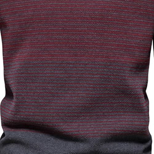 Men's Crewneck Sweater Casual Knit Striped Classic Pullover Sweater Long Sleeve Sweater with Ribbing Edge3
