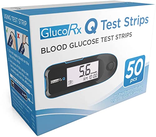 GlucoRx Q Blood Glucose Test Strips, 50-Count