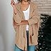 Women's Open Front Pocket Solid Long Sweater Baggy Cardigan Knit Fashion Sweater Warm Casual Fall Winter Sweaters (Khaki,Large)