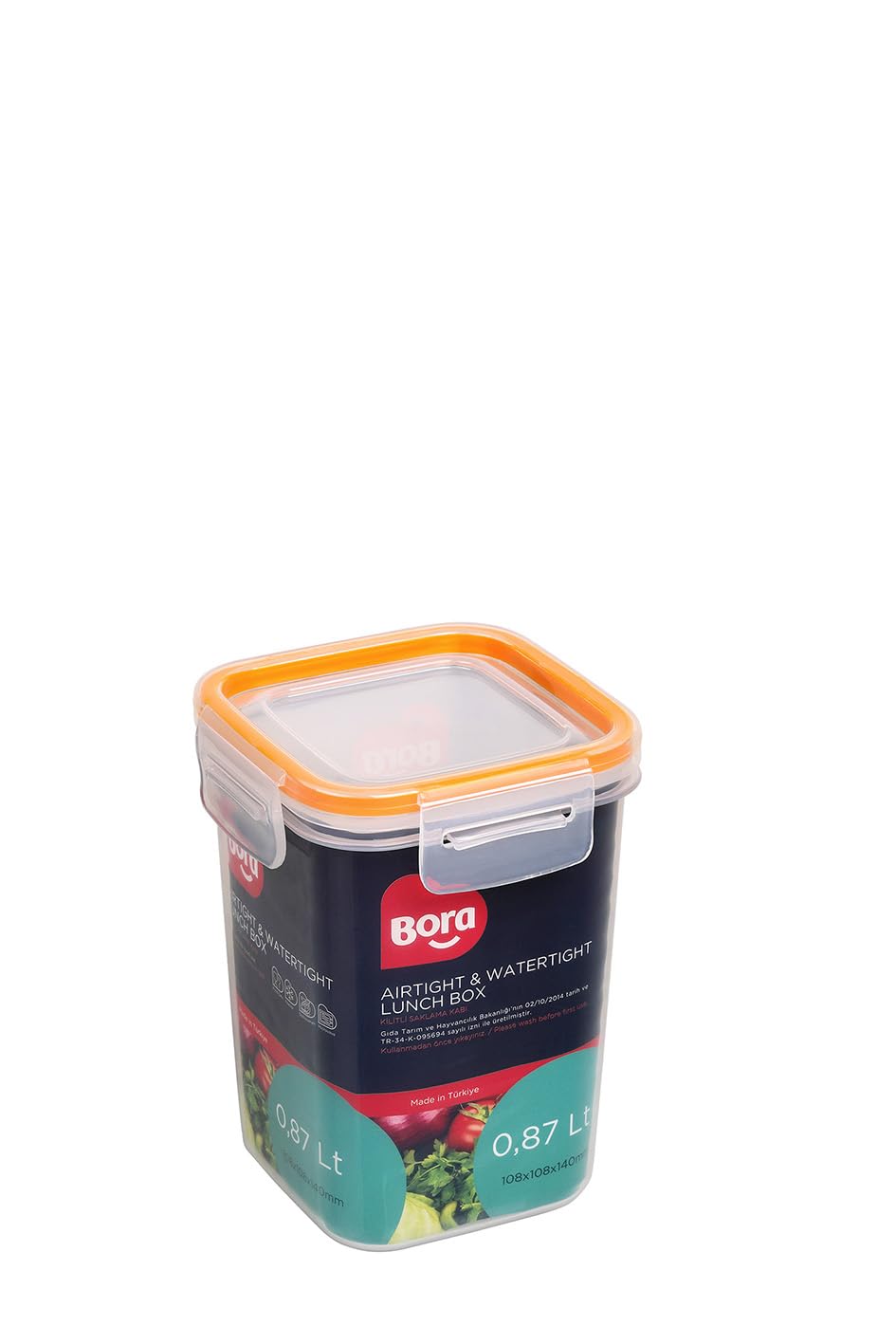 Bora Kilitli Kare Saklama Kabı 870 Ml