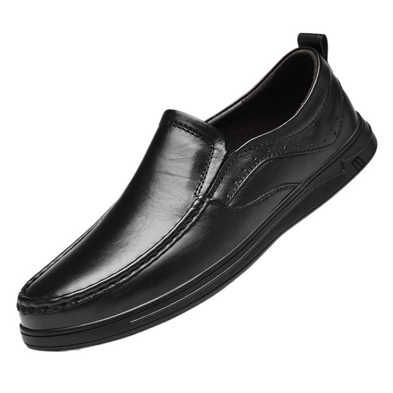 Men's Fashion Classic Leather Oxford Shoes Mens Summer Color Solid Business Fashion Style Dress Shoes Non-Slip Business Working Derby Shoes