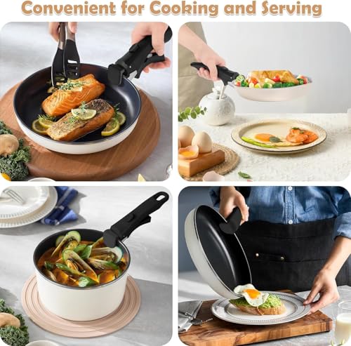 Image of Removable Handle, Detachable Pot Handles, Universal Pan Handle, Replacement Handles for Pots and Pans, Detachable Pan Handles, Universal Pan Handle, Fits All Cookware-Black